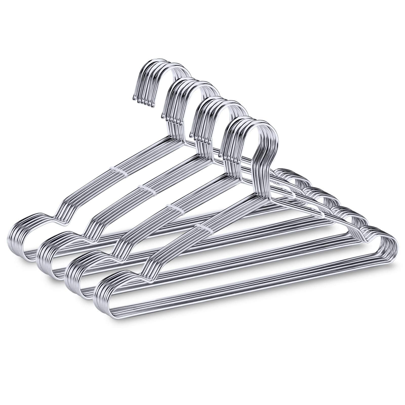 Perchas De Acero Inoxidable Fsuteg, Paquete De 40 Unidades, 15 Libras De Capacidad, Color Plateado