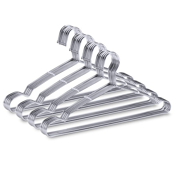 Perchas de acero inoxidable FSUTEG, paquete de 40 unidades, 15 libras de capacidad, color plateado