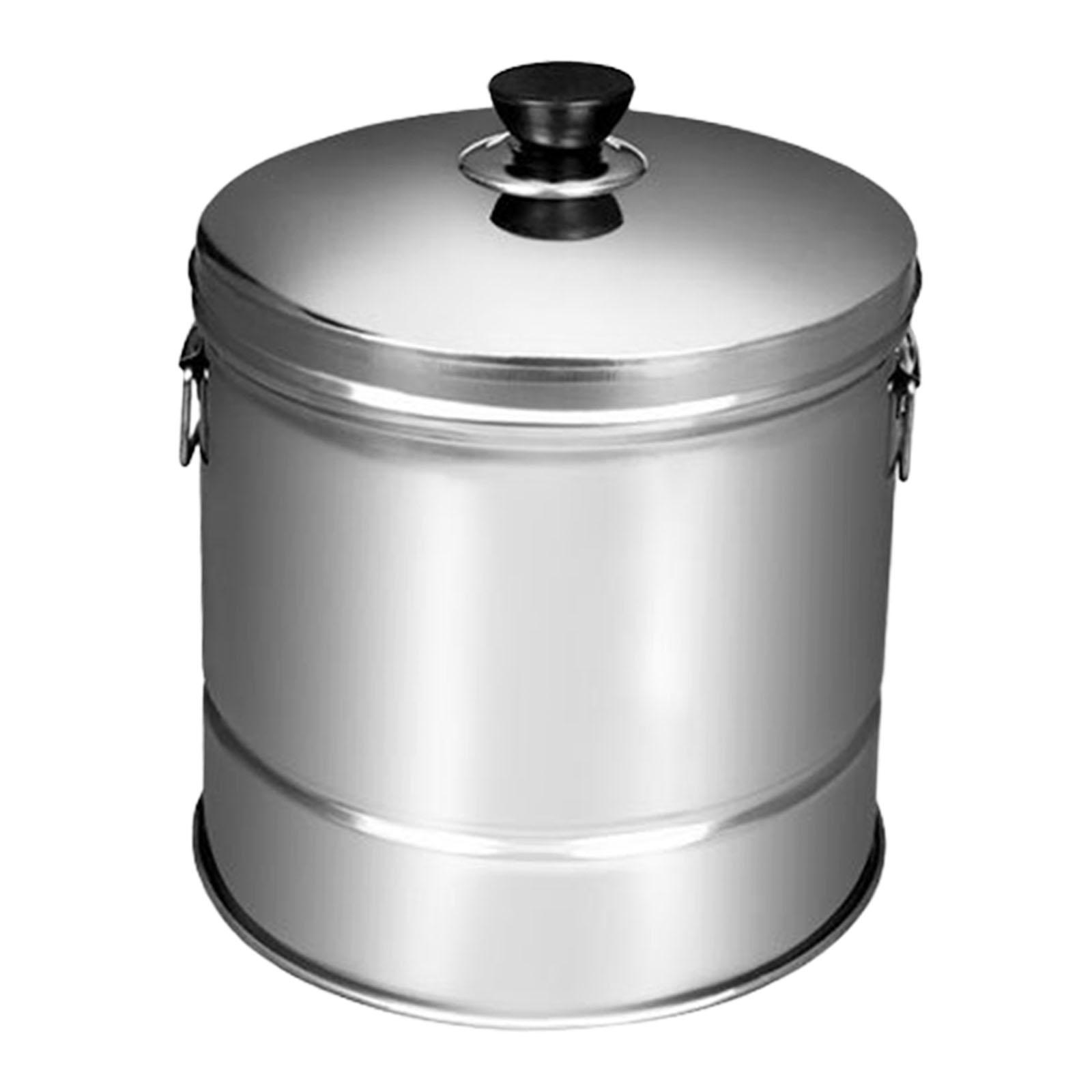 Magideal - Olla Arrocera De Acero Inoxidable, Recipiente Para Servir Sushi, Recipiente Para Arroz Con Cesta De Drenaje Integrada, Cesta Vaporera Grande, Vaporiza 305 Cm X 25 Cm