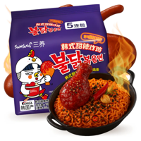 Buldak Ramen Pollo Frito Dulce Picante Samyang 140G*Pack 5 Bolsas