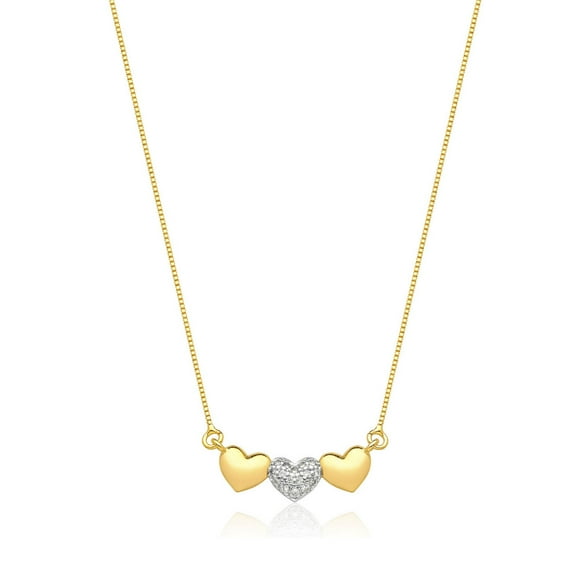 Collar Corazones Oro Laminado - Dorado