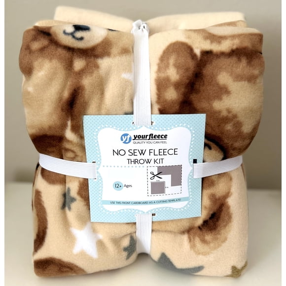 Kit de Manta de Forro Polar YourFleece 152 × 152 cm Estrellas de Ositos