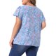 thumbnail image 3 of Agnes Orinda Blusa de Verano Casual para Mujer de Talla Grande con Estampado Floral, Cuello Redondo con Encaje Frontal y Manga Corta, Talla 4X Azul, 3 of 6