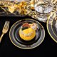 thumbnail image 3 of WELLIFE Clear Plates with Gold Trim, 600-Piece Plastic Dinnerware Set, 3 of 3