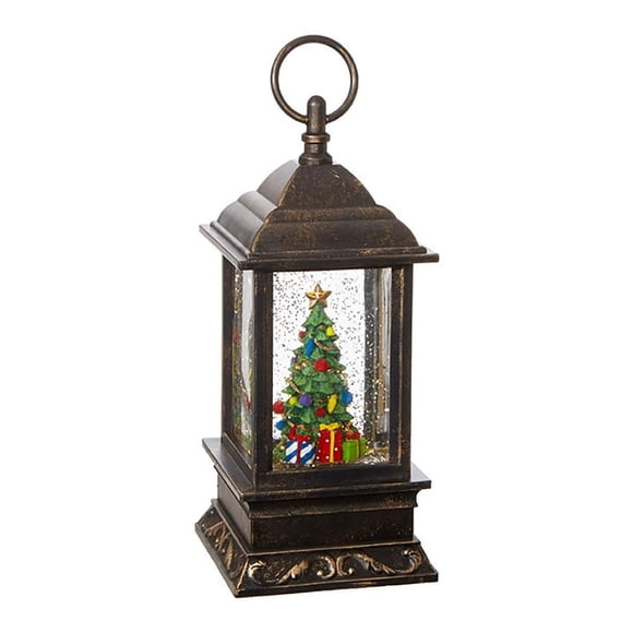 Farol de agua iluminado con forma de árbol de Navidad RAZ Imports, 9.5 pulgadas