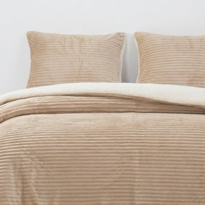 Dib - Cobertor Reversible Sherpa 2 Plazas Cotelón Beige