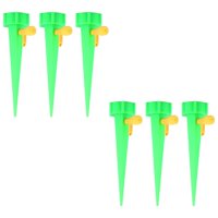 Magideal - Pinchos De Autorriego Para , Goteros Automáticos, Dispositivos De Riego, Bebedero Automático Para De Vacaciones Para Jardín, Oficina, Verde 6 Piezas