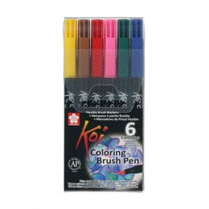 Sakura - Set 6 Marcadores Acuarelables Koi Lettering Colores Básicos
