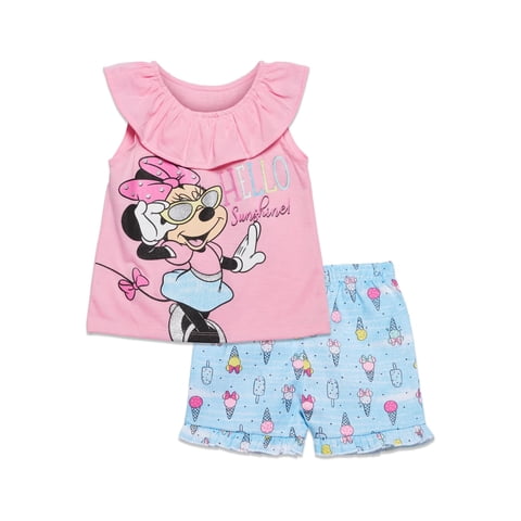 Conjunto Disney Minnie Mouse Para Niñas Pequeñas: Musculosa Y Shorts 4T