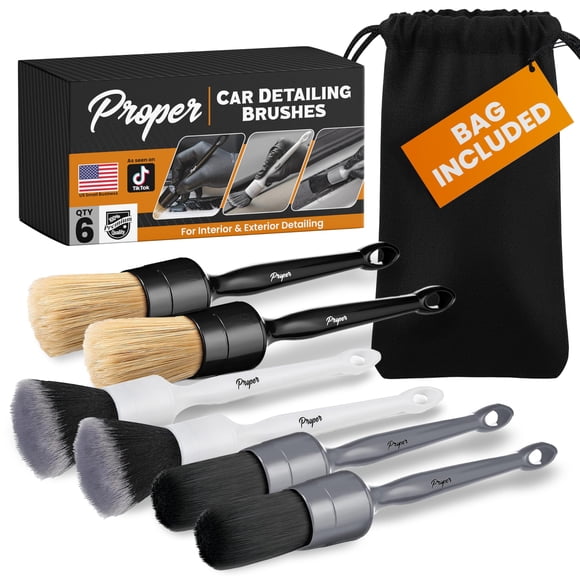 Set de cepillos para detailing automotriz PROPER DETAILING CO. de 6 piezas