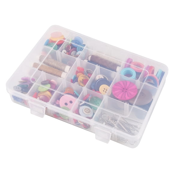 Caja organizadora Exptolii 20 × 16 × 3 cm transparente con 18 compartimentos