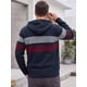 thumbnail image 3 of INSPIRE CHIC Chaqueta de Suéter de Punto de Invierno con Capucha y Cremallera a Rayas para Hombre XL Negro, 3 of 5