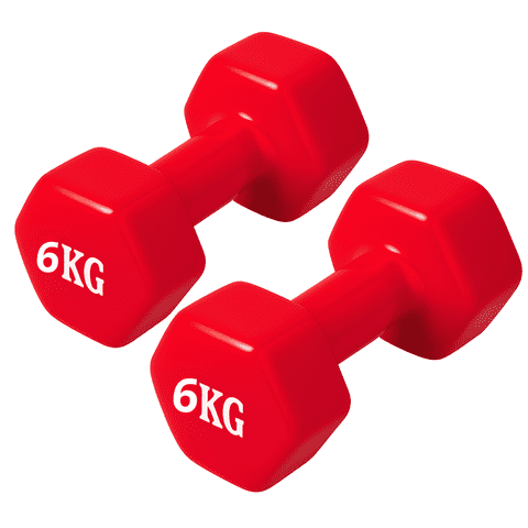 Linea Sport - Par De Mancuernas 6 Kg C/U Total 12 Kg Hexagonales De Vinilo