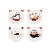 Oem - Set 4 Posavasos Ceramica 4 Piezas Diseño Tierno