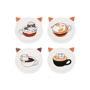 Oem - Set 4 Posavasos Ceramica 4 Piezas Diseño Tierno