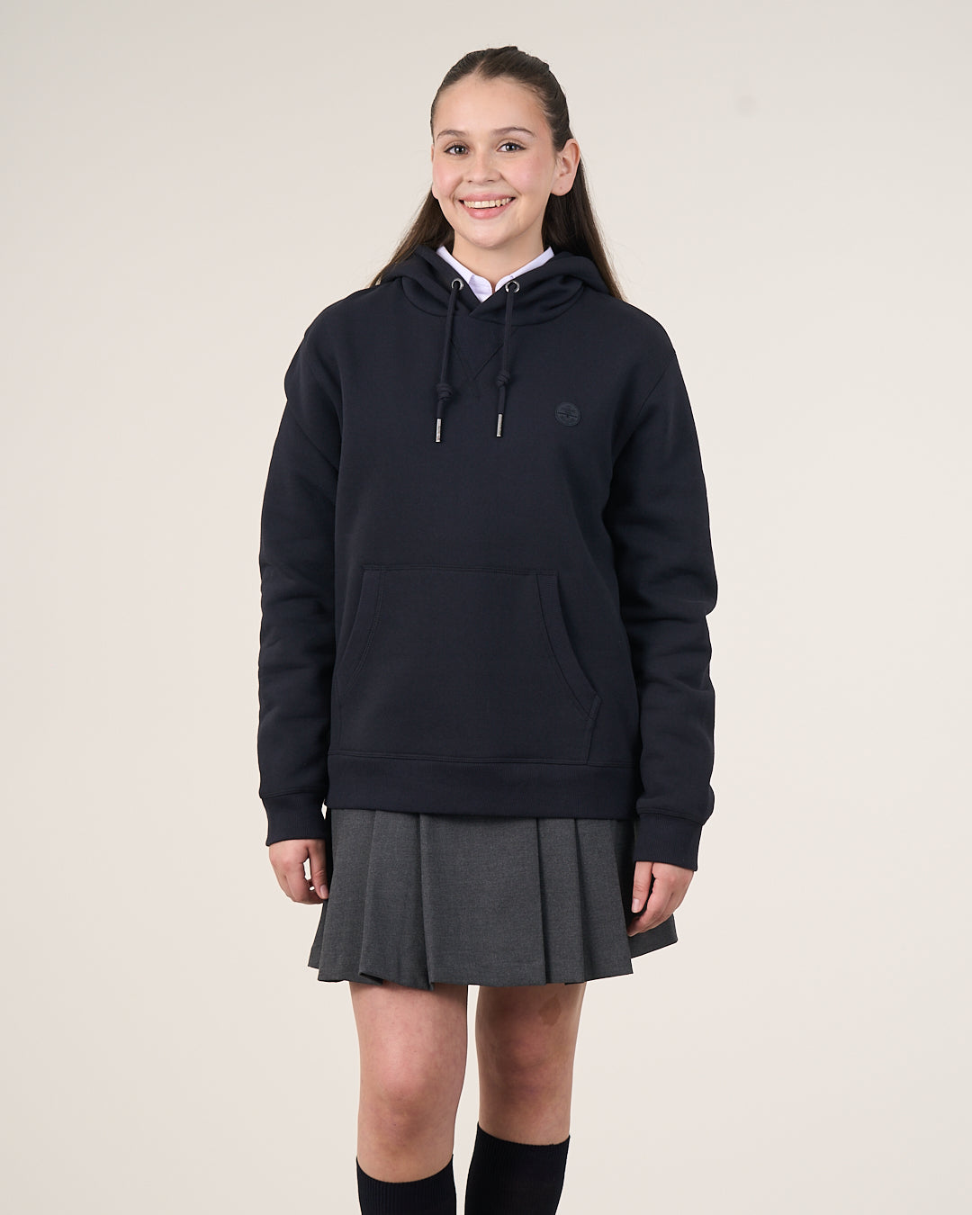 Poleron Escolar Niña Franela Sin Cierre Con Gorro Sp26 (S-Xl) Polemic