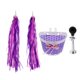 thumbnail image 5 of Niños Niñas Bicicleta Cesta Delantera Niñas Scooter Bicicleta Manillar Hooter Streamer Morado, 5 of 5