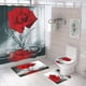 thumbnail image 1 of Juego De Baño Set De 4 Piezas Cortina + Tapa Wc + 2 Alfombra Diseño Estampado Con Antideslizantes, 1 of 3