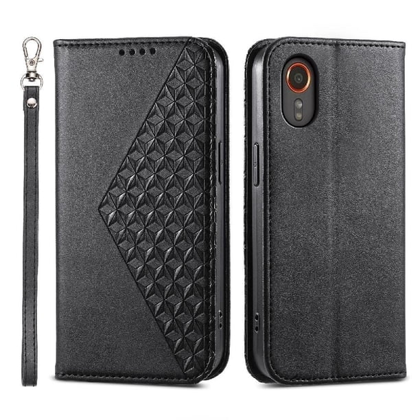 Funda Flip FOXDOCK para Samsung Galaxy Xcover 7 , Estilo Billetera con Diseño Rombo, Correa de Mano y Soporte, Uso Diario