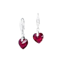 Joyas Montero - Aros Amor Plata Italiana 925 Y Cristal Genuino Scarleth