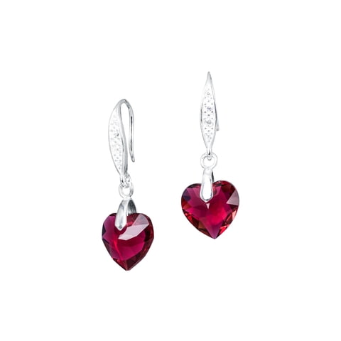 Joyas Montero - Aros Amor Plata Italiana 925 Y Cristal Genuino Scarleth
