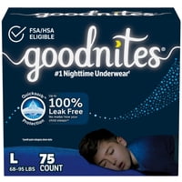 Ropa Interior Goodnites Para Mojar La Cama Por La Noche Para Niños, Talla Grande, 68 A 95 Libras