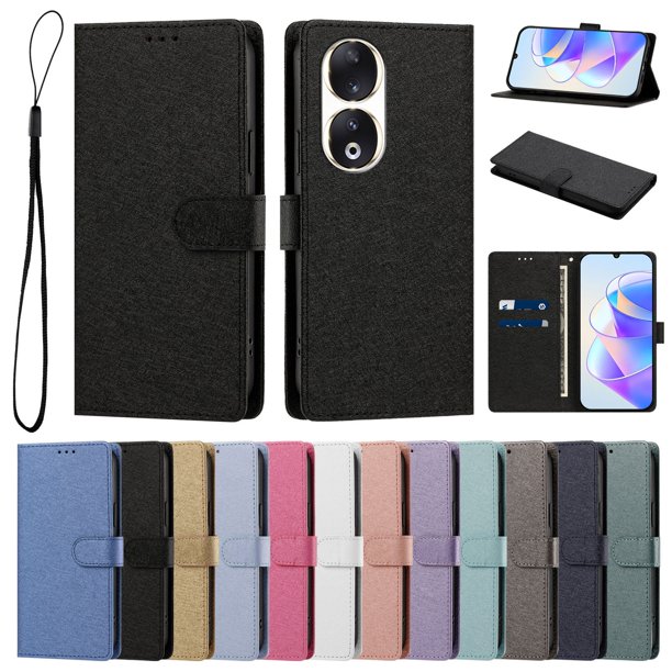 Funda Cartera de PU para Honor 90 con Tarjetas, Negro