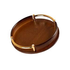 Magideal - Bandeja Para Servir Con Asas Bandeja Para Guardar Joyas Bandeja Redonda Fácil De Limpiar Bandeja Decorativa Para Fiestas En La Sala De Estar Decoració 25X25X45Cm