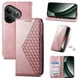 thumbnail image 1 of Funda Flip FOXDOCK para Realme GT 6 , Estilo Billetera con Diseño Rombo, Correa de Mano y Soporte, Uso Diario, 1 of 6
