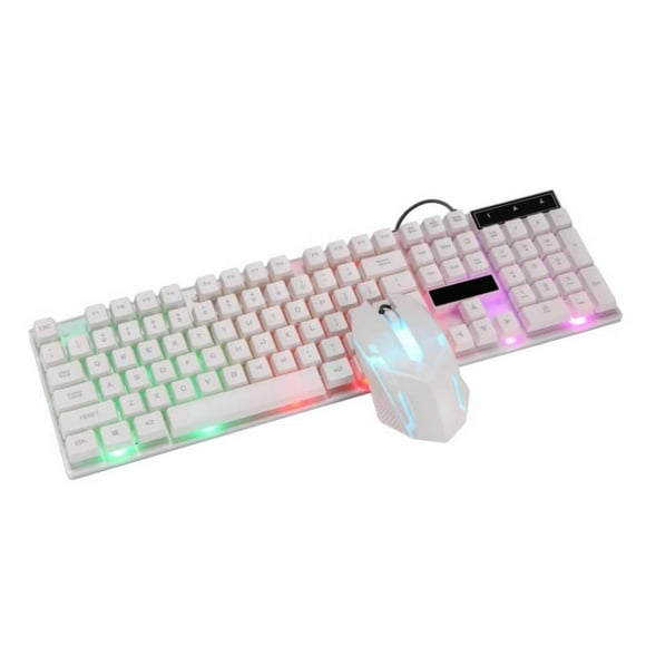 Teclado y Mouse Retroiluminado Gamer Rgb Blanco