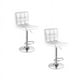 thumbnail image 1 of Pack 2 Silla Piso Bar Taburete Respaldo Ecocuero Regulable Blanco, 1 of 3