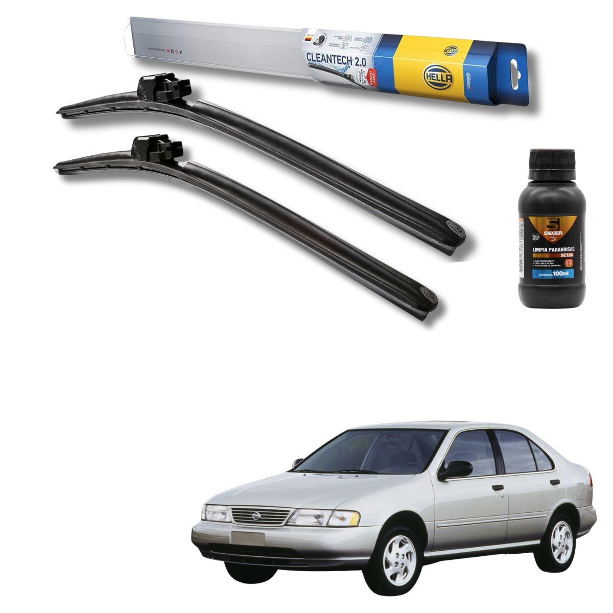 Plumillas Hella Cleantech Para Nissan Sentra 1996-1999