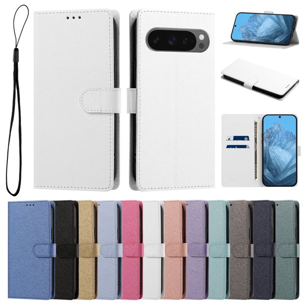 Cartera para Google Pixel 10 Pro XL 5G con Bolsillo de Tarjetas, Blanco