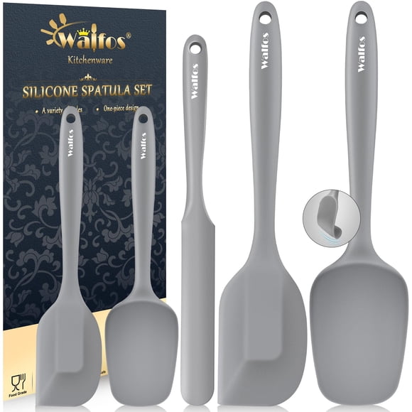Juego de 5 Espátulas de Silicona Walfos Resistente al Calor Gris