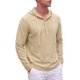 thumbnail image 4 of INSPIRE CHIC Camisa de Hombre con Capucha de Lino de Manga Larga con Botones a Rayas Henley con Capucha XL Caqui, 4 of 6
