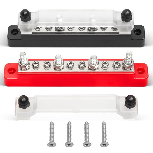 Barra de distribución RED WOLF 150 A 12 V, 4 M6 x 14 y 6 M4 x 8