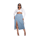 thumbnail image 1 of Falda Larga Jeans Mezclilla Botones Delantero Tiro Alto, 1 of 6