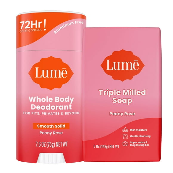 Paquete de desodorante y jabón Lume Whole Body 72h Odor Control