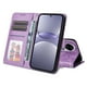 thumbnail image 3 of Funda tipo cartera FOXDOCK para Huawei Nova 14 , diseño girasol en relieve, cuero PU, cierre magnético, soporte y tarjetero, 3 of 5