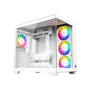 Xyz Pc Gear - Gabinete Gamer Xyz Tesseract X, 2X Vidrio Templado, Doble Cámara, 7 Fans Incluidos, Blanco