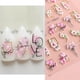 thumbnail image 2 of 3 Sheets 5D Flower Nail Art Stickers Nail Stickers Acrylic Embossed Engraved Nail Decals Nail Art Supplies Pink White Floral Leaf Cherry Blossom Adhesive Sliders DIY Manicure Nail Art Decorations For, 2 of 2