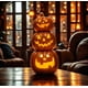 thumbnail image 2 of Triple Calabaza con Luz LED 50 x 24 cm Halloween - Frank & Mortis, 2 of 3