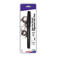 Pincel Pentel Arts Sign, Tinta Pigmentada Negra, Paquete De 1 Unidad, Ses