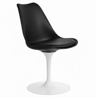 Habita2 Chile - Silla Tulip Giratoria Con Pedestal Blanco Iron - Negro