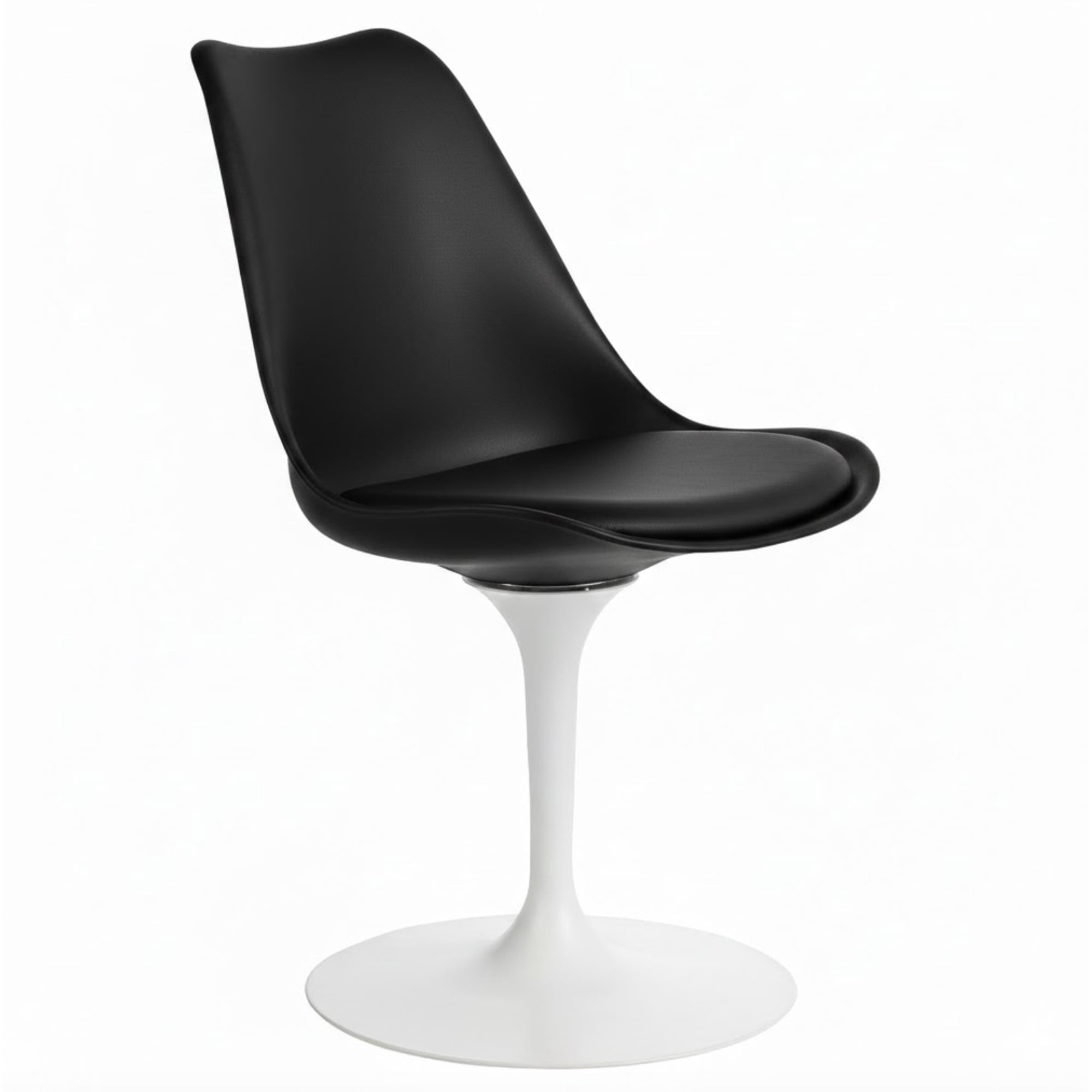 Habita2 Chile - Silla Tulip Giratoria Con Pedestal Blanco Iron - Negro