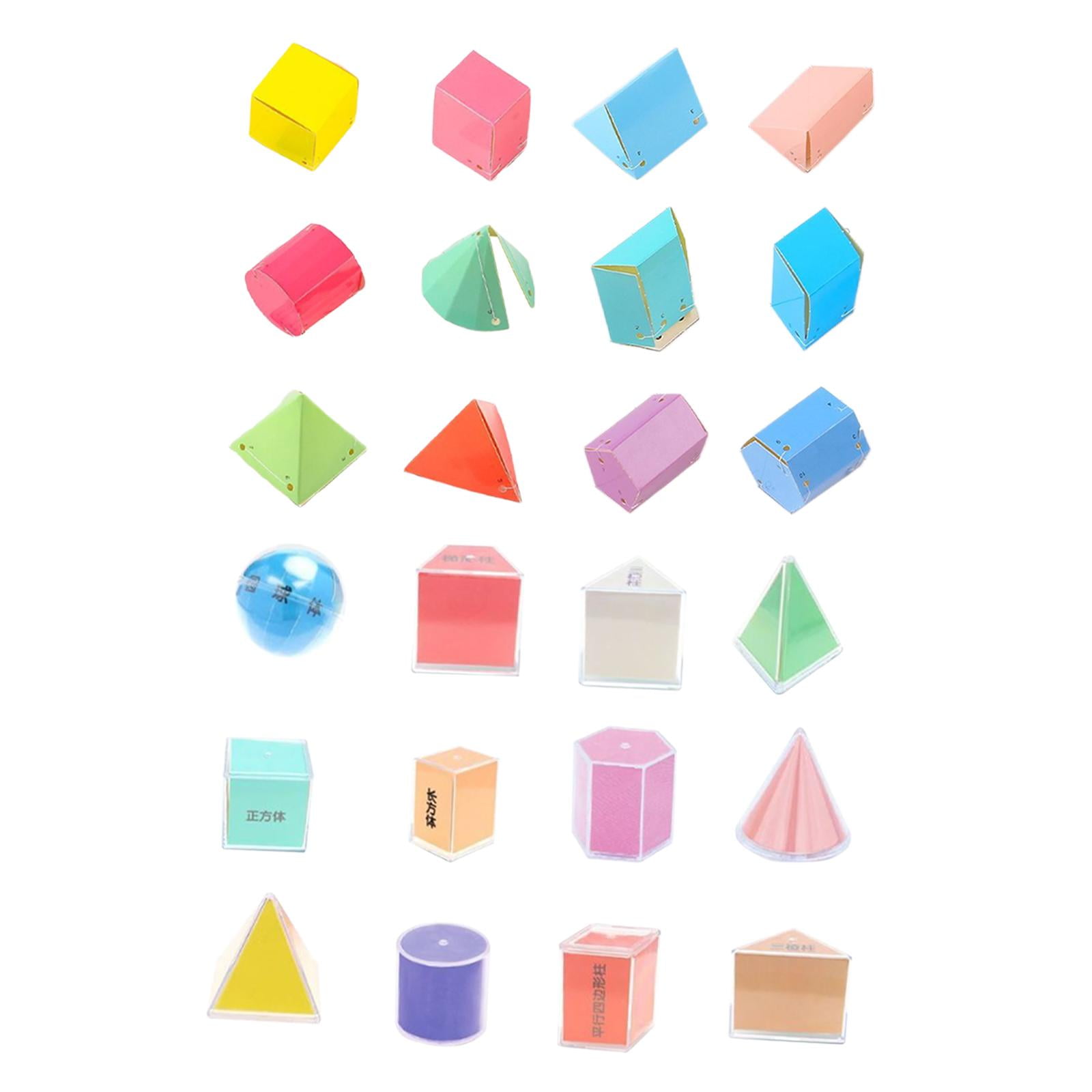 Magideal - 24 Figuras Geométricas, Sólidos Geométricos, Para Mayores De 7 Años, Juguetes De Ingenio, Juegos De Papel Para Niños, Figuras 3d Para La Enseñanza, Ma