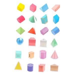 Magideal - 24 Figuras Geométricas, Sólidos Geométricos, Para Mayores De 7 Años, Juguetes De Ingenio, Juegos De Papel Para Niños, Figuras 3D Para La Enseñanza, Ma