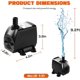 thumbnail image 3 of Bomba sumergible Simple Deluxe 550GPH (2082L/H, 45W) negra, 3 of 6