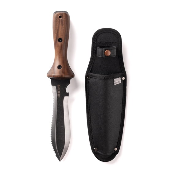 Cuchillo de jardín Barebones Hori Hori de doble filo en nogal