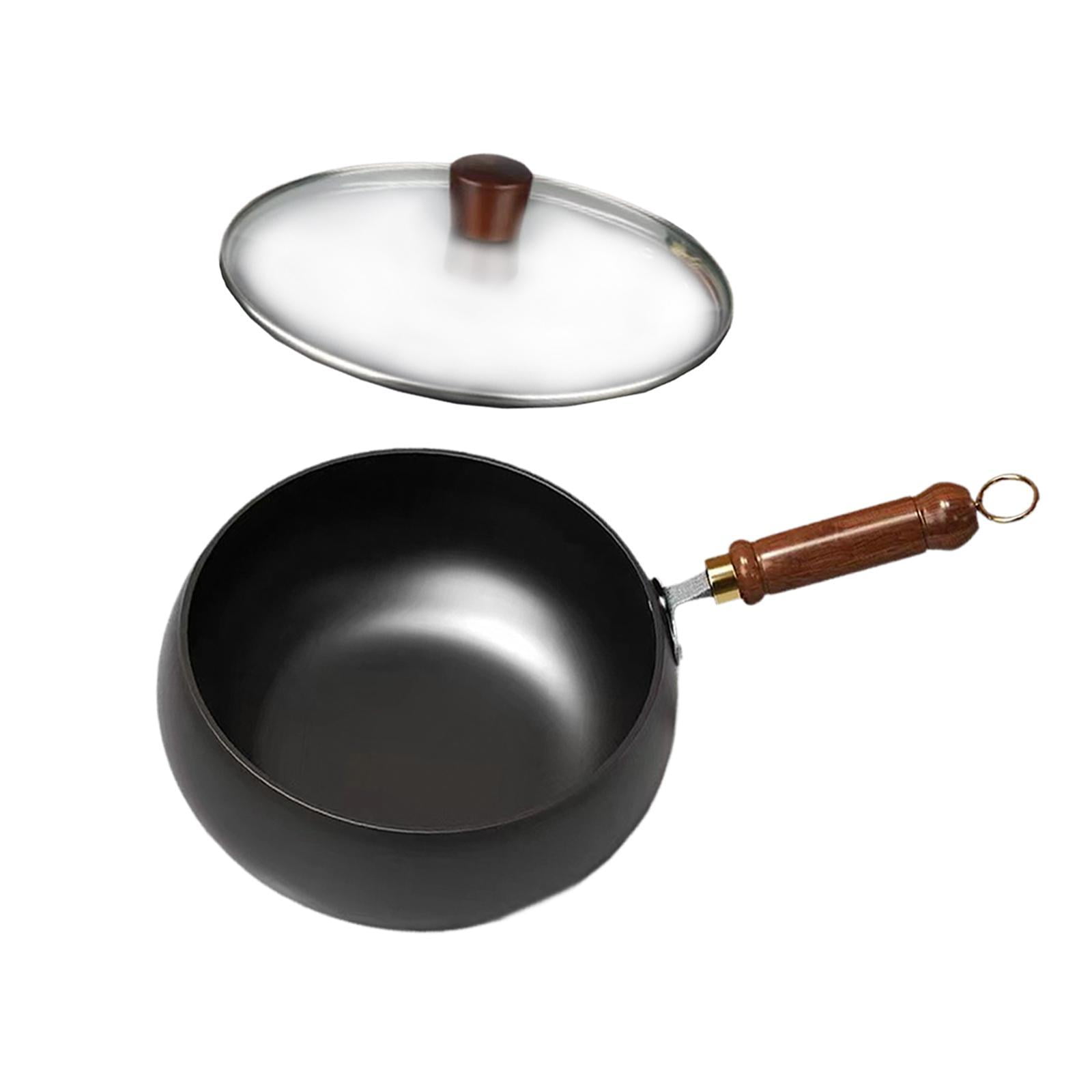 Magideal - Estufa De Wok De 9.45 Pulgadas, Wok De Botón Plano, Versátil Wok De Cocina Caliente, Estufa De Frito Para El Hotel De Restaurantes, Acampar , Tapa De Tapa De Vidrio